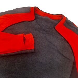Lululemon Athletica Long‎ Sleeve Athletic Shirt Top Womens Size L Gray Red